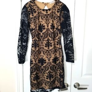Dex open back lace black dress